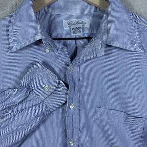 VINTAGE 90s Brooks Brothers Original Polo Shirt Men's Blue Stripe Long Sleeve
